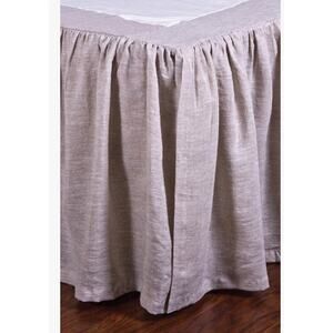 Pom Pom at Home Gathered Linen Bedskirt Flax King $402 NEW